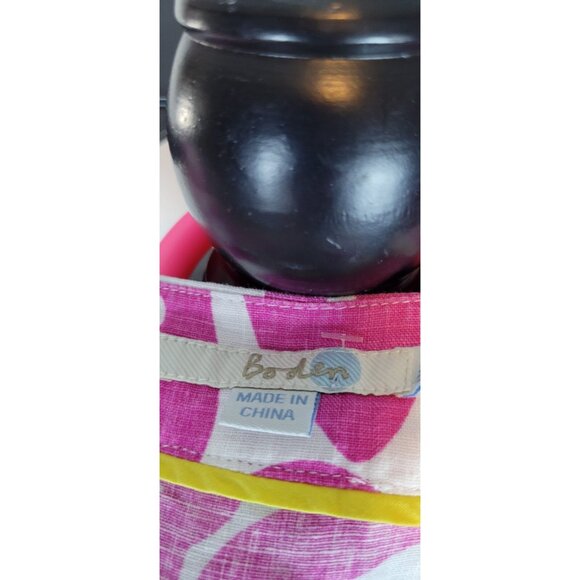 Boden Dress Womens Pink/White Floral 100%  V Neck Tunic UK 14R US 10 - Picture 4 of 15